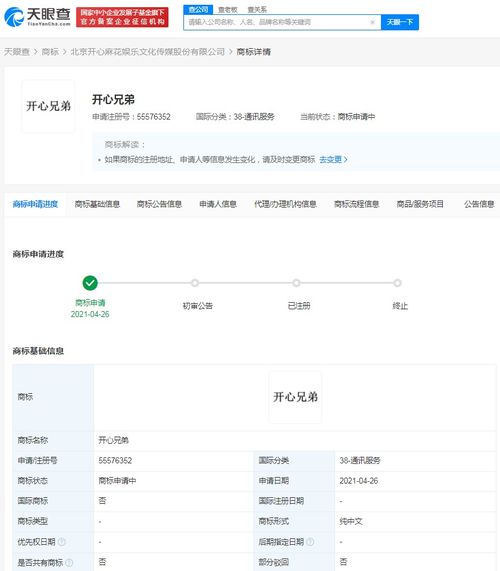 開心麻花申請 開心兄弟 麻花兄弟 商標